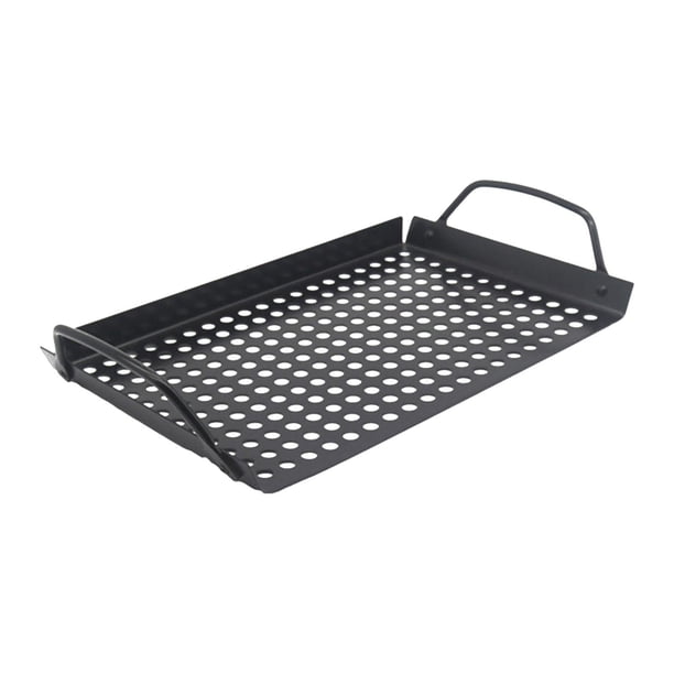 Plato para asar para barbacoa, sartén con agujeros, sartén para asar perforada para cocina interior y exterior, utensilios de cocina de viaje para el