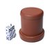 thumbnail image 2 of Juego de tazas para dados RERIVER de piel sintética con tapa y forro de fieltro marrón oscuro, 2 of 6