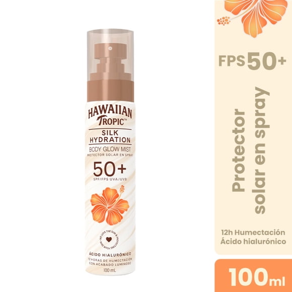 Protector solar Hawaiian Tropic silk hidration body glow mist fps50+, 100 ml