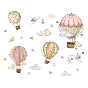 Bothyi - 2 Piezas Pegatizas De Pared De Globo De Aire Caliente Decoración De La Pared Para Niños Niños Niñas