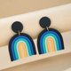 thumbnail image 1 of Boho Colorful Ceramic Polymer Clay Loop Earrings - Sweet & Lovely Candy Rainbow Pendant Drop Earrings - Perfect Gift for Women & Girls!, 1 of 5