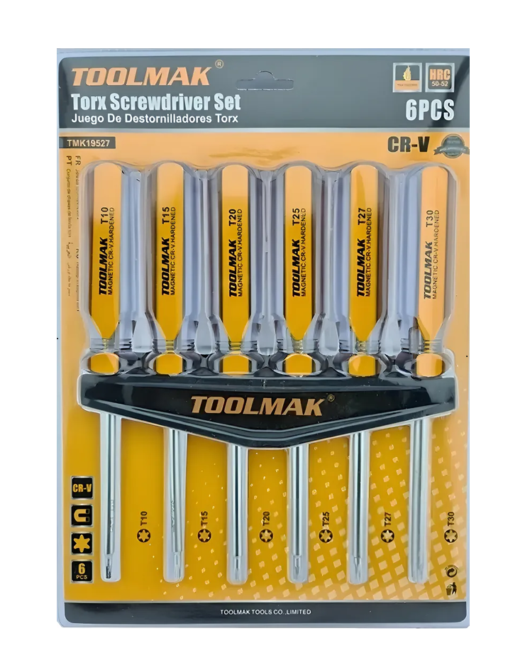 Genérico - Kit Juego De Destornilladores Torx Estrella 6 Piezas Toolmak