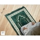 thumbnail image 3 of Alfombra de oración islámica, gruesa y suave, de terciopelo musulmán, verde, 3 of 3