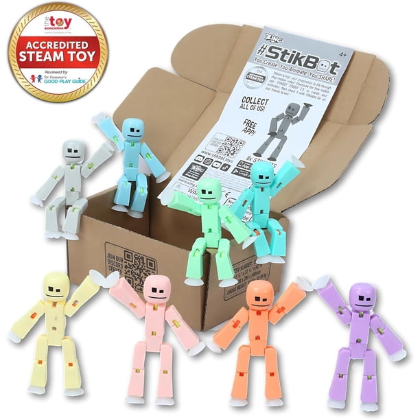 Figuras Zing Stikbot 8 Pack Pastel Coleccionables Stop Motion | Lider