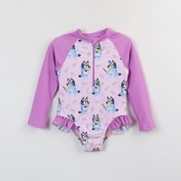 Traje De Baño Entero Niña Morado Full Print Bluey