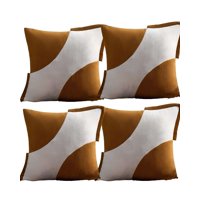 Genérico - Pack De 4 Fundas De Cojines Diseño Tela Pana Empalmado 45Cm X 45 Cm Naranja