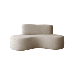 Mueblart - Sofá Curvo Moderno 4 Cuerpos Lino Beige