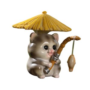 Magideal - Mini Estatua De Animal Para Decoración De Tanque, Regalo Ideal, Figura De Animal De Pesca, Escultura En Miniatura De Resina Para Estante, Balcón, Inte Gatito