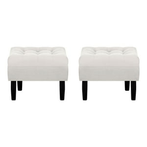 Bodevir - Set Pouf Wood 1C Felpa 00 Crudo