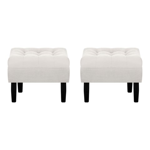 Bodevir - Set Pouf Wood 1C Felpa 00 Crudo