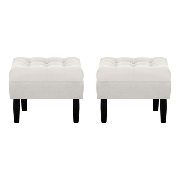 Set Pouf Wood 1c Felpa 00 Crudo