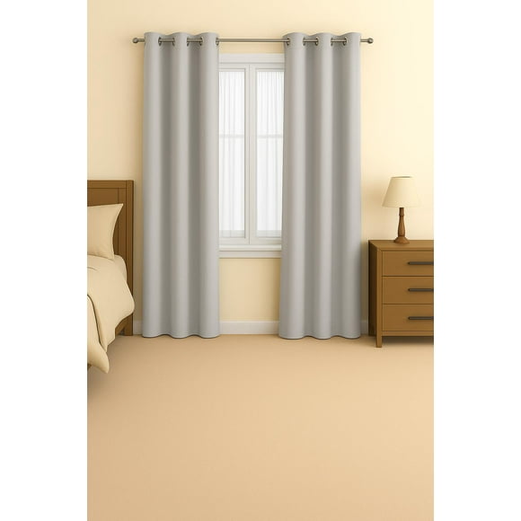 Cortina Blackout 100% Engomada Termica Tela Ligera 140x225 - Microfibra Premium - 2 Paños Marfil