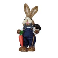 Magideal - Muñeco De Conejo De Paja De Pascua, Paquete De Material Artesanal, Estatuilla De Conejo De Pie, Decoración Decorativa Bonita Hecha A Mano Para Estilo A