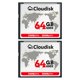 thumbnail image 1 of Tarjeta CF Cloudisk 64 GB Pack de 2 600X Rendimiento 2.0, 1 of 9