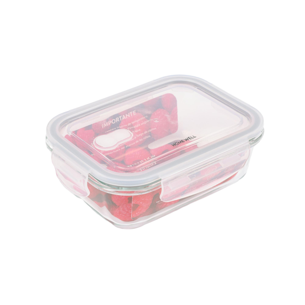 Homewell - Contenedor Hermetico Vidrio Rectangular 680Ml