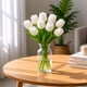 thumbnail image 1 of Ramos De 9 Tulipanes Flores Artificiales Decoración Hogar blanco Talla Única, 1 of 4