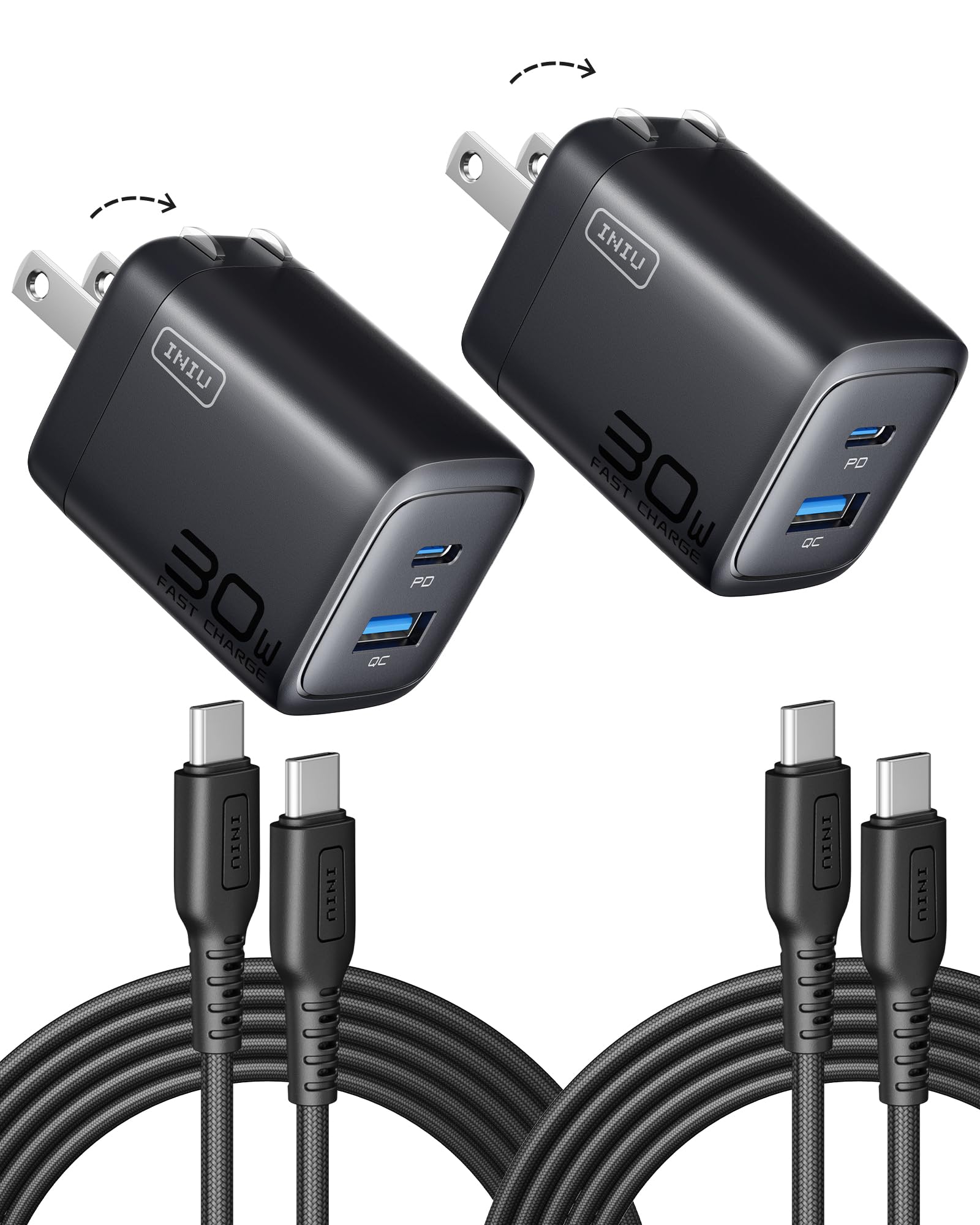 Cargador Iniu Usb C 30W Pd Qc 3.0 Doble Puerto