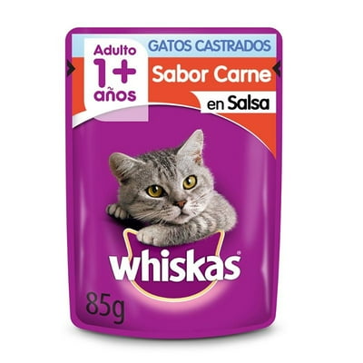 Alimento Húmedo Gato Adulto Castrado Sabor Carne Pouch 85 G Whiskas