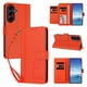 thumbnail image 2 of Funda Cartera Trébol para Samsung Galaxy A55 5G con Ranuras Tarjetas y Carga Inalámbrica Naranja, 2 of 6