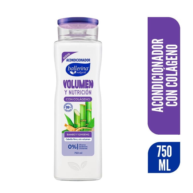Acondicionador Volumen Y Nutrición Con Colágeno 750 ml Ballerina