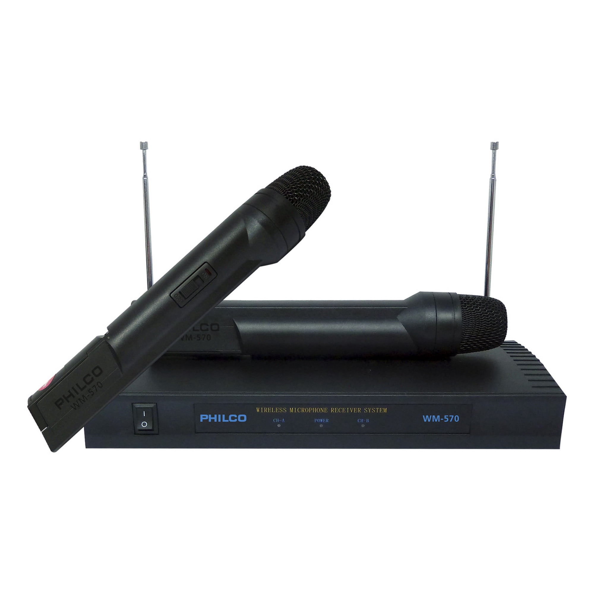 Kit 2 Micrófonos Inalámbricos Vhf/fm Wm570, Philco