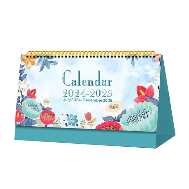 Calendario de escritorio mediano 2024-2025, calendario de escritorio plegable de pie, calendario mensual 2024-2025 para la escuela, la oficina y el hogar.