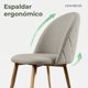 thumbnail image 2 of Silla Comedor Moderna Acolchada Metal Sora Venhoouse Lino Greige, 2 of 8