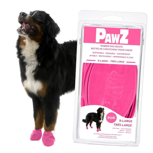 Botas para perro Protex PawZ de goma impermeables para todo clima, rosa, XL