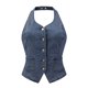 thumbnail image 1 of INSPIRE CHIC Chaleco de Mezclilla para Mujer de Regreso a Clases Cuello Halter con Botones Chaleco de Mezclilla sin Espalda L Gris Azul, 1 of 6