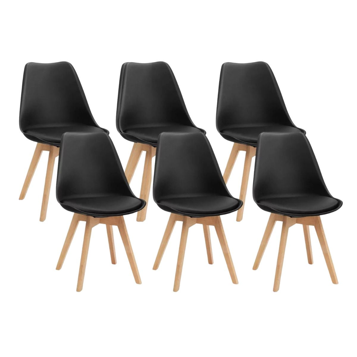 Habita2 Chile - Silla Tulip Ecocuero Negro X6
