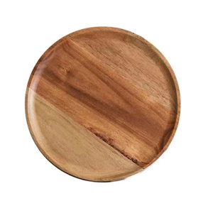 Bothyi - Bandeja Redonda De Madera Para Servir Aperitivos, Plato De Madera Multiusos Para Té Y Fruta