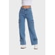 thumbnail image 1 of Jeans Mujer Recto Cargo Ojetillo Azul, 1 of 4