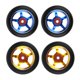 thumbnail image 1 of 2 Juegos De Ruedas De Repuesto De 100 Mm Con Cojinetes Y Bujes Dorados Y Azules, 1 of 4