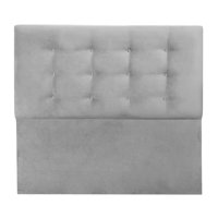 Espacio Hogar - Respaldo Botone Premium 1,5 Plazas Felpa Gris Plata