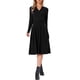 thumbnail image 2 of Vestido de punto INSPIRE CHIC para mujer con cuello en V, manga larga, elástico, longitud hasta la rodilla, casual, línea A, XL, negro, 2 of 6