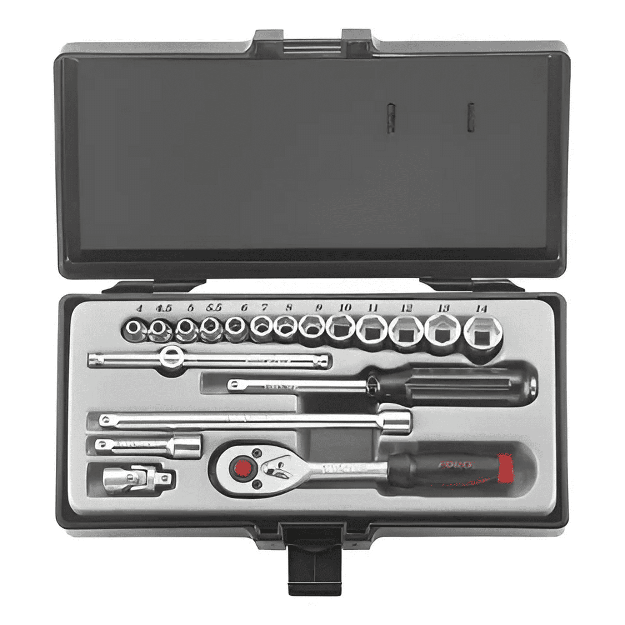 Genérico - Juego Dados Hexagonal 1/4'' 4-14mm 19pzs (2203-5), Force