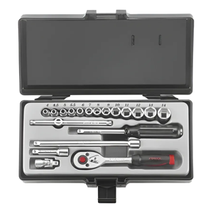 Genérico - Juego Dados Hexagonal 1/4'' 4-14Mm 19Pzs (2203-5), Force