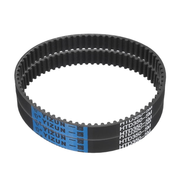 Uxcell 2 paquetes de correa de distribución de goma HTD-5M 70 dientes, longitud de paso de 350 mm x 15 mm de ancho x 3.6 mm de altura, correa de distribución de polea