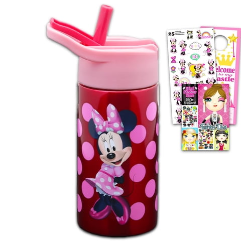 Botella De Agua Disney Minnie Mouse De Acero Inoxidable De 400 Ml Para Niñas