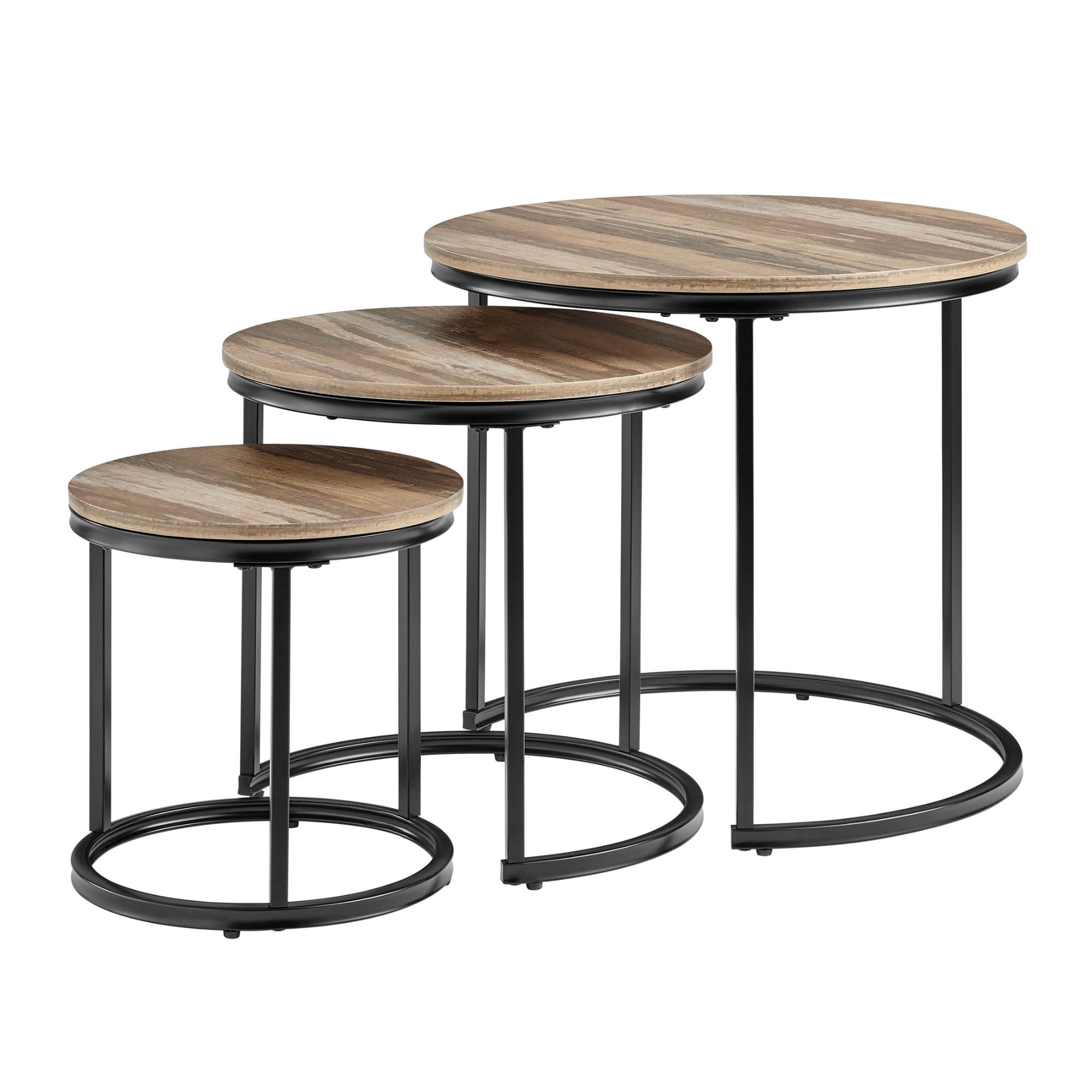 Mainstays - Mesa Centro D0170B Redondas 3 Piezas Negro - Café