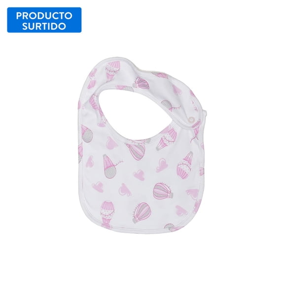 Babero Globos Bebe Niña Algodón Peruano