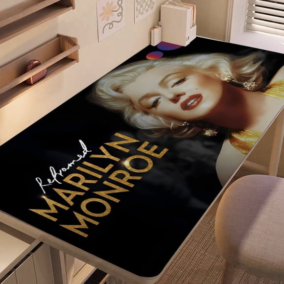 Marilyn Monroe alfombrilla de escritorio/mesa extra-grande con base antideslizante de cuero y diseño temático; versátil para escritorios de ordenador, mesas de comedor, etc.40*80cm