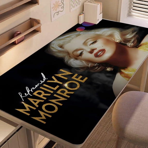 Marilyn Monroe alfombrilla de escritorio/mesa extra-grande con base antideslizante de cuero y diseño temático; versátil para escritorios de ordenador, mesas de comedor, etc.40*80cm
