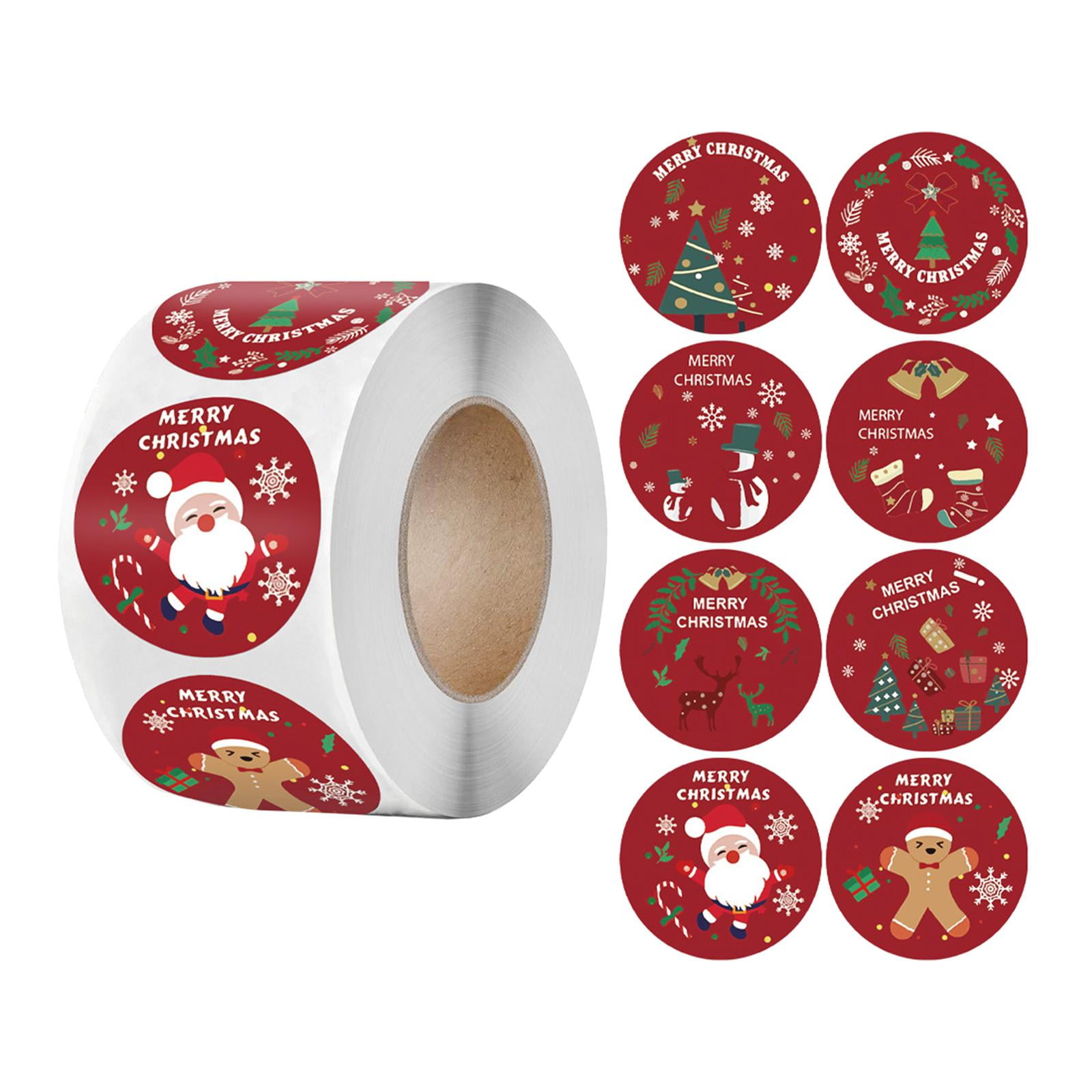 Bothyi - 500 Piezas De Pegatinas De Feliz Navidad Redondas Para Decoración De Vacaciones De Paquete De 1 Pulgada