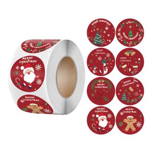 Bothyi - 500 Piezas De Pegatinas De Feliz Navidad Redondas Para Decoración De Vacaciones De Paquete De 1 Pulgada