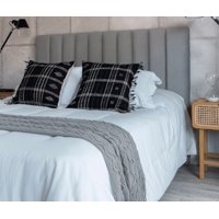 Kerabaalshop - Respaldo Tubular Al Piso Lino Gris Claro 1 Plaza