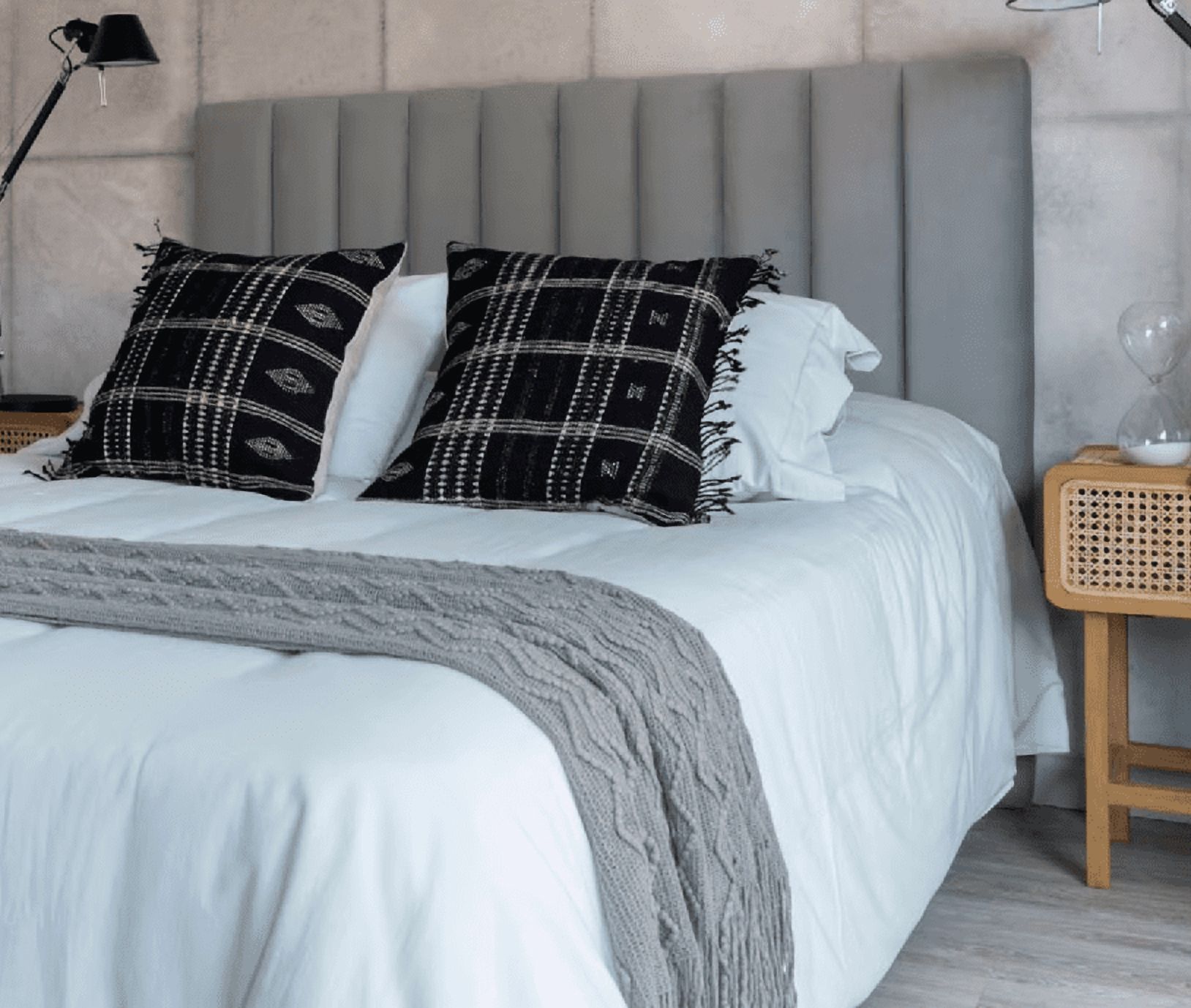 Kerabaalshop - Respaldo Tubular Al Piso Lino Gris Claro 1 Plaza