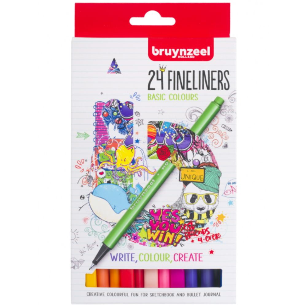 Marcadores Punta Fina Bruynzeel Set 24 Colores