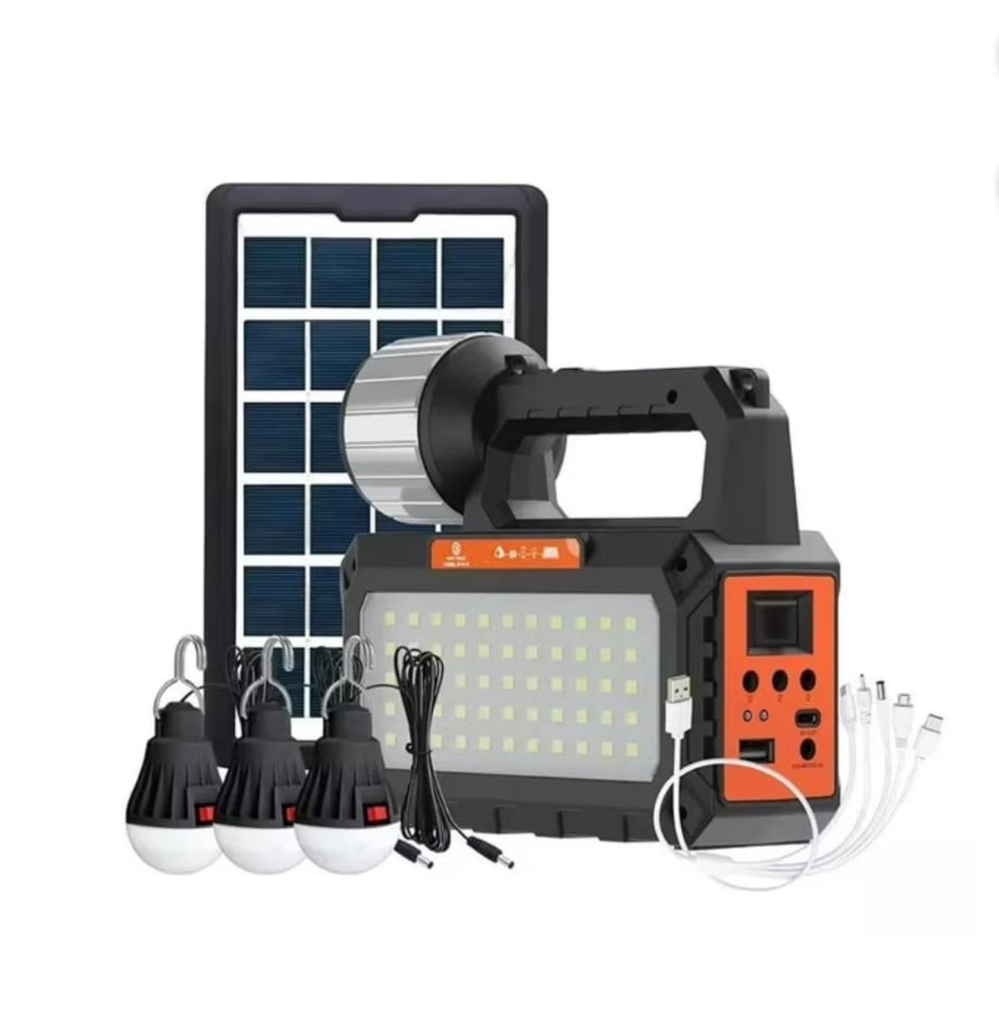 Genérico - Kit Solar De Emergencia + Radio + Linterna + 3 Ampolletas + Usb