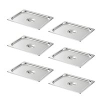 Cubierta Para Sartenes Hecmac De Acero Inoxidable, Tamaño 1/2, Paquete De 6